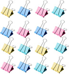 Ufmarine Small Binder Clips 1 inch Length, Colorful, for Office (64 Pcs)