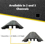 Kable Kontrol Drop Over Floor Cord Cover – 40” Inch Long 2 Channel Cable or Wire Protector – 30 Pcs Bulk Pack - Rubber Ramp for Indoor and Outdoor Use – Black