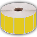 2.25" X 1.25" Direct Thermal Perforated Stickers Labels for Barcodes, Address, Consignment - Compatible with Zebra, Rollo, Godex and More (Yellow, 6 Rolls)