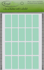 Royal Green Label tag Stickers 40mm x 19mm (1.57 inch x 0.75) Great for Envelope Seals - 100 Pack