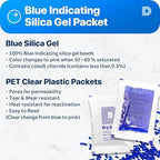 Dry & Dry 5 Gram [1000 Packets] Blue Indicating(Blue to Pink) Silica Gel Packets Desiccants Silica Gel Packets - Rechargeable Silica Packets, Silica Gel, Silica Gel Packs