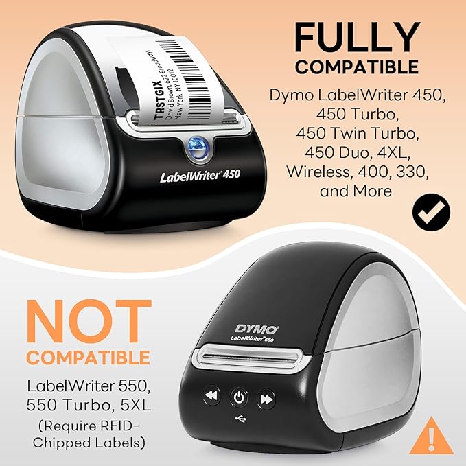 Compatible DYMO 30323 (2-1/8" x 4") Shipping Labels, Direct Thermal Name Badge Label Replacement for DYMO LabelWriter 450, 4XL, Rollo, Zebra (12 Rolls / 2640 Labels), TRSTGIX