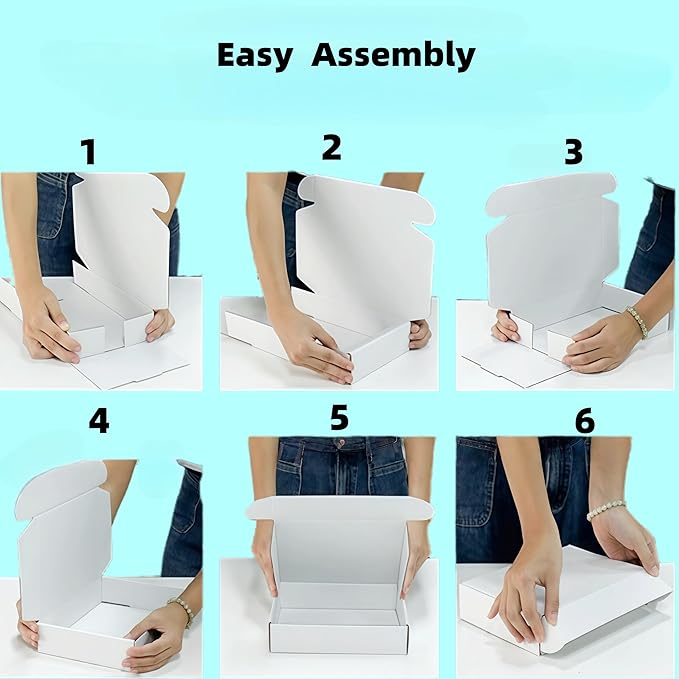 4x3x2 inch Small White Mailers Boxes Recyclable Corrugated Gift Box for Packaging Shipping Set of 10