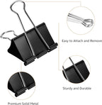 Amazon Basics Binder Paper Clips, Medium Clip (Small Box), 24 Count, 2 Pack of 12, Black