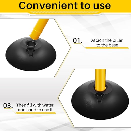 Amylove Plastic Stanchion Post Set, Traffic Warning Line Stanchion Crowd Control Safety Barriers Driveway Barrier with 5 Chains and 10 S Hooks for Outdoor Indoor Parking(Yellow Black,6 Pcs)