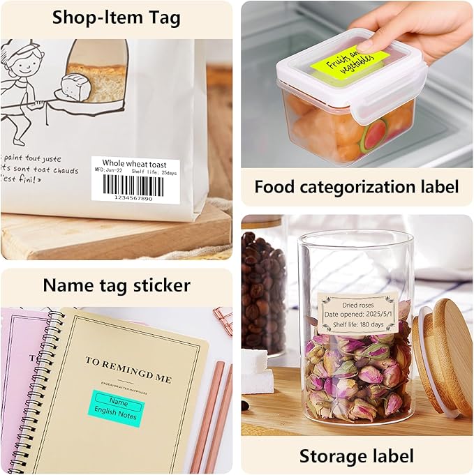 1x2 inch Blank Removable Freezer Labels Printable Rectangle Stickers 500PCS Water Oil Resistant with Perforation Line for Food Containers Jars Pantry Organization, Light Brown
