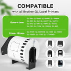 Suminey - Compatible Continuous Labels Replacement for Brother DK-2205 (2.4 in x 100 ft), Use with Brother QL Label Printers [6 Rolls+ 1 Refillable Cartridge] ﻿