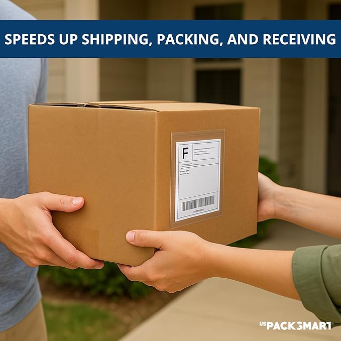 500 Units, 4.5"x5.5" Clear Packing List Shipping Label Envelopes - Heavy Duty Adhesive, Ideal for Labels, Invoices & Documents