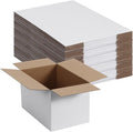 Small Shipping Boxes 8x8x4 Inch set of 40, White Corrugated Cardboard Boxes for Small Business, Mailing, Moving and Storage
