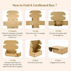 12x9x2 inches Shipping Boxes Set of 25, Small Corrugated Cardboard Box, Literature Mailer, Gift Boxes (Brown, 12x9x2)
