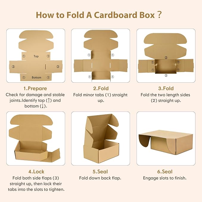 9x6x2 inches Shipping Boxes Set of 25, Small Corrugated Cardboard Box, Literature Mailer, Gift Boxes (Brown, 9x6x2)