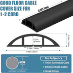 Floor Cord Covers for Wires 3.3FT Cable Hider Wire Cover Self Adhesive Cord Hider Floor for Offices, Homes, Workshops, Warehouses Cable Cavity 0.39" W x 0.27" H