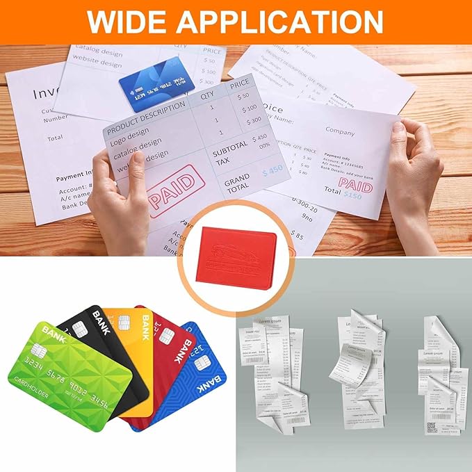 HARFINGTON Car Registration and Insurance Holder PU Leather Vehicle Glove Box Organizer Storage Accessories Car ID Holder with 4 Pockets for License ID Card Bank Card Documents, Red
