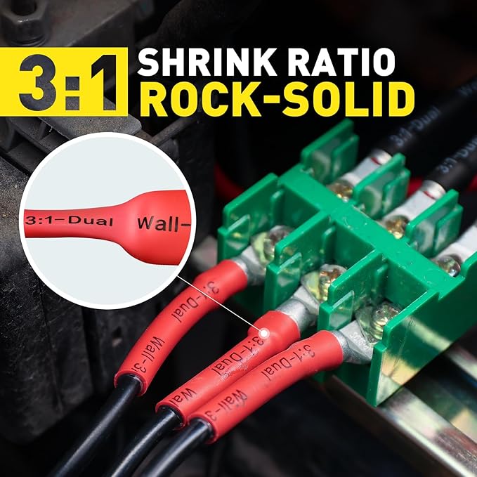 haisstronica 3:1 Heat Shrink Tubing, Shrink Ratio Adhesive Lined Marine Grade Heat Shrink Tube for Home, Automotive and Industrial (Blue) 65FT 3/16inch