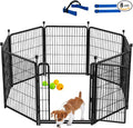 Tall Garden Fences and Borders for Dogs, 48 inch High Garden Fence, 8 Panels Total 17.7 Ft, 21 in Wide Low Threshold Gate. Modular Fencing, Dog Fence Outdoor for Yard. Vegetable Garden Fence