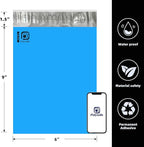 POLYSELLS 200 pcs 6x9 Inches Blue Poly Mailers Shipping Envelopes, Strong Adhesive Sealing, Waterproof, and Tear-resistant Postal Mailing Bags for Small Business, Clothes, Non-Fragile Items