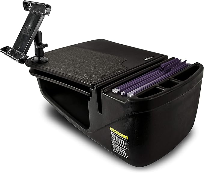 AutoExec GripMaster Car Desk for Your Vehicle Workstation and Mobile Office, Black with Tablet Mount