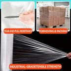 Stretch Wrap Film, 15" x 1000Ft Shrink Wrap Roll with Handles,60 Gauge Stretch Wrap Industrial Strength, Plastic Wrap for Pallet Wrapping Shipping Moving and Surface Protection (4 Pack-15"-60 Gauge)