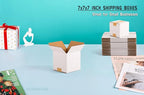 7x7x7 inch Small Shipping Boxes, White Corrugated Cardboard Boxes for E-Commerce, Mailing, Storage, Gifts Wrapping, 25 Pack