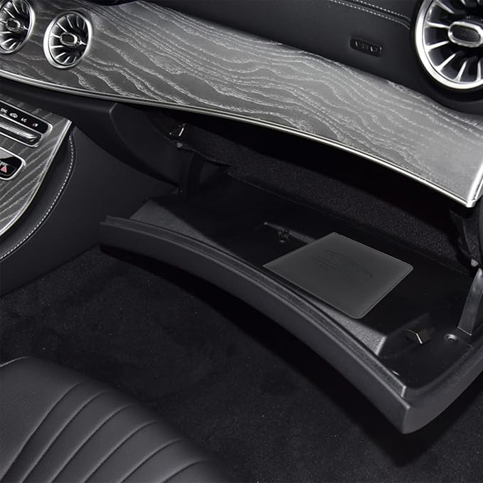 Car Registration and Insurance Holder, Leather Registration and Insurance Card Holder, Vehicle Glove Box Organizer - For Documents, Cards, License (Black)