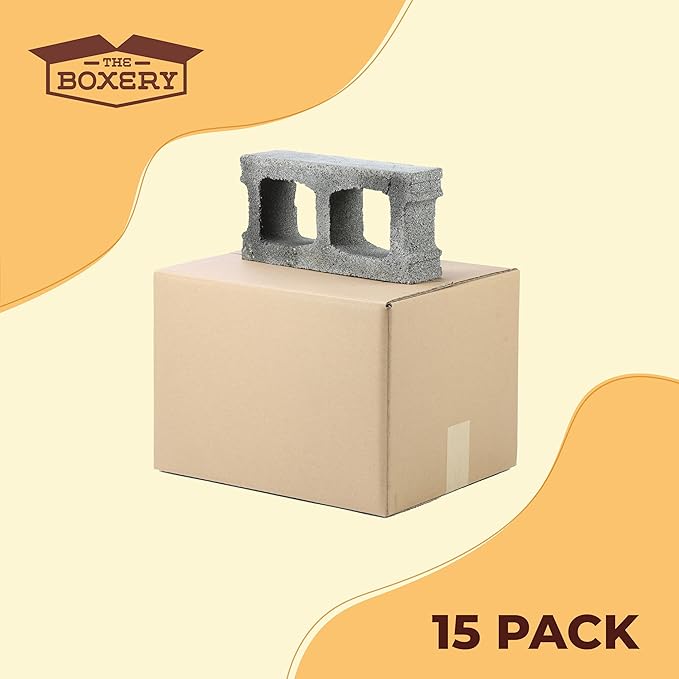 The Boxery Heavy-Duty Double Wall (ECT48) - 16"x16"x16" (15-Pack) | Corrugated Boxes for Shipping, Packaging, Moving, Storage Box for Home or Business, Strong Wholesale Bulk Boxes