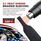 Heat Shrink Wire Loom 2:1 Shrinkable Braided Cable Sleeve 3/8 Inch ID-46ft Abrasion Protection Flexibility Fabric Wiring Harness Cover Sheath