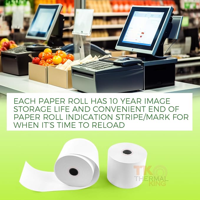 (100 Rolls) 2 1/4" x 230' Thermal Paper, POS Receipt Paper for Retail Business Cash Register, Fits Most Credit Card Terminal