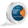 GLUIT Double Sided Tape Heavy Duty 16.5ft Clear – Teacher Tape for Walls, Strong Removable 2 Sided Adhesive Mounting Tape, Washable Reusable Nano Gel Sticky Wall Tape for Poster Car Home 17.5 lbs