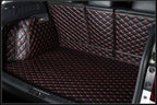 Dog Trunk Mat for Mercedes GLC Class GLC200 GLC260 GLC300 2016-2022 Full Coverage Cargo Mat+Backrest Cover+Both Sides Panel Replacement -Black w/Red Stitching