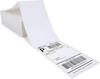 Fanfold [4 x 6 inch] x [1000 Labels] Thermal Stack Direct White Strong Adhesive Perforated Postage Shipping Printer Compatible with Zebra SNBC Epson Rollo (1000 Labels, Fanfold)