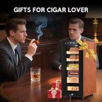 Tylza Leather Trim Cigar Humidor, 35L Cigar Humidor Cabinet with Auto Humidity & Temp Control, 300 Counts, 3 LED Lights, Spanish Cedar Wood, Cigar Humidors with Safety Lock, Gifts for Men