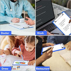 Blue Plastic Clipboard with Pen Holder,Nursing Clipboard Standard Letter A4 Size,Thickened Clip Boards 8.5x11,Hanging Clipboards for Men Kids Students Office School Home Work