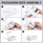 Small Shipping Boxes 3.5x3.3x1.6 Inches, 10-Pack White Corrugated Cardboard Gift Boxes for Mailing, Packaging & Storage