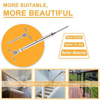 WAYSKA 12 Pairs T316 Stainless Steel Cable Railing Kit Fit 3/16" Stainless Steel Cable Wire Rope, Swage Toggle Turnbuckle Tensioner and End Fittings for Cable Railing System