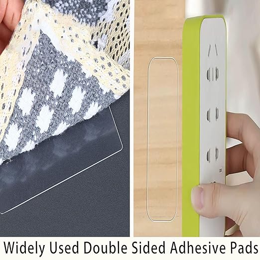 20PCS Double Sided Adhesive Pads for Mounting,Two Sided Pre-Cut Rectangle Tape, Sticky Tack Double Sided Tape for Walls Hanging, 2 Sided Nano Wall Mount Heavy Duty Removable Clear