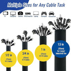 1.5" - 6.6FT Chew Proof Cord Protector from Pets, Black Heavy Duty Dog & Cat Cable Sleeve Cover - Flexible Split Sleeve for Home, Office, Automotive Wires