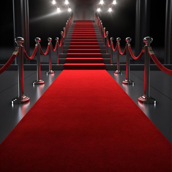 450 GSM Extra Thick Waterproof Red Carpet Runner for Events Decorations, 3X15 Ft Not Slip Red Runner Aisle Runway Rug for Wedding, Party, Banquet, Activity Entrance and Special Events Decorations