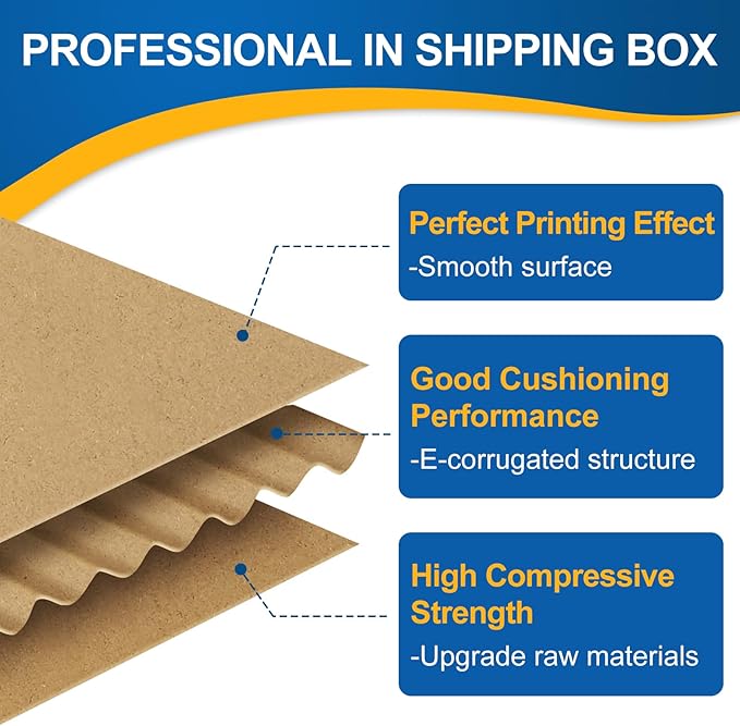 Famagic 12Pack 9x6x2 Small Shipping Boxes - Brown Corrugated Cardboard Mailer Boxes for Small Business, Mailing Boxes for Packaging, Bulk