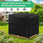 Zipper Pallet Cover,KY-HUAEN 900D Heavy Duty Pallet Covers Fits Large Pallets Up to 49.2" x 41.33" x 49.21" |Waterproof,Rip-Proof, Fade Resistant, With Fixed Rope (49.2" x 41.33" x 49.21")