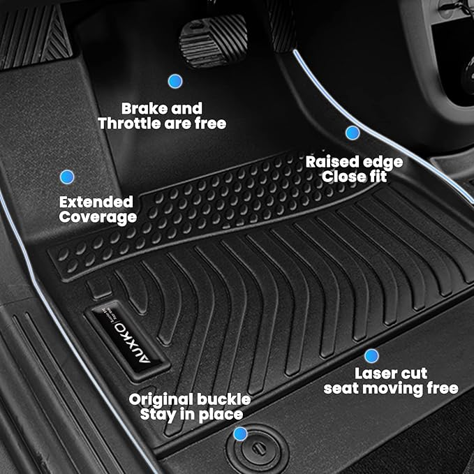 AUXKO All Weather Floor Mat & Cargo Mat Fit for GMC Terrain & Chevrolet Equinox 2018-2024 TPE Rubber Liners Accessories All Season Guard Odorless Anti-Slip Liner Black