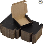 50 Pack 4x4x1 Inches Small Shipping Boxes, Black Corrugated Cardboard Boxes, Moving Mailing Packing Box