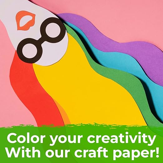 9" x 1200" USA-Made Multi-Color Kraft Paper Rolls, 45 lbs/66 GSM, 10 Rolls Set - Colored Kraft Paper for Packing, Crafts, DIY Projects, Gift Wrapping - Non-Toxic, Safe for Kids