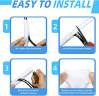 Automotive Wire Loom Tubing, Split Braided Cord Protectors from Pets No Chew, Flexible Cable Sleeve Cable Management for TV/Computer/Electric Wires (White, 3/4"-10ft)