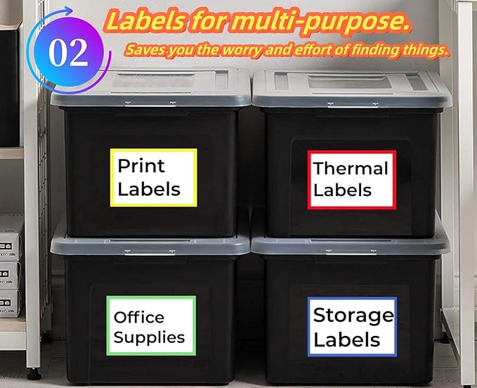 6" x 4" Large Moving Labels for Boxes, Packing Supplies for Moving Color Coded Blank Labels Stickers for Home Organization Projects, Kitchen, Storage Bins, Permanent Adhesive