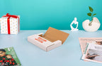 50 Pack 9x6x1.3 inch Mailing Boxes, Multi-Depth CD DVD Corrugated Cardboard Boxes with Fragile Stickers for Shipping, Storing, Package, Business or Home, White