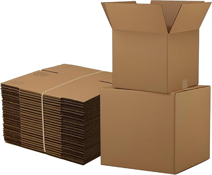 The Boxery Cube 13 x 13 x 13-inch Corrugated Cardboard Boxes, Medium | Pack of 25 for Shipping, Moving, and Storage, Curbside Recyclable, Strong Wholesale Bulk Boxes