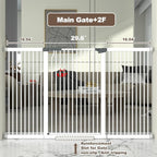41" Extra Tall and Wide Baby Gate, 63-65.7'' Wide Pet Cat Gate for Doorway, Extra Wide Pressure Mounted Child Door with Expansion Kit, Metal Safe Gate, Tall Dog Gate, White