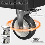 2 Tier Plastic Rolling Cart Utility Cart on Wheels, Heavy Duty Tool Carts with Ergonomic Storage Handle and Deep Shelfs, Work Cart Service Cartss for Garage, Warehouse, Workshop, Office, Cleaning