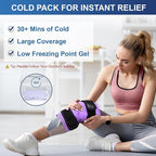 APEXUP Ice Pack for Knee Pain Relief, Large Reusable Wrap After Surgery, Flexible Gel Cold Pack for Injuries, Pain Relief for Back, Shoulder, Elbow, Ankle and Leg (Purple, XXL, 2PK)