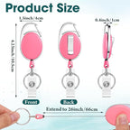 Laumoi 80 Packs Retractable ID Badge Holder Name ID Badge Reel Clips Keychain with Belt Clip and Key Ring for Office Worker Doctor Nurse Employee (Classic Color)